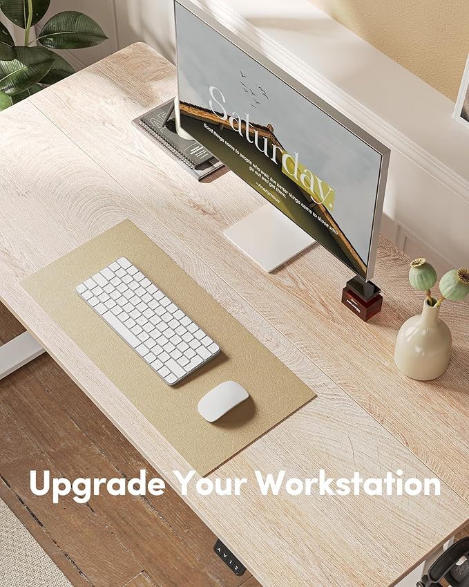 FEZIBO Electric Standing Desk Adjustable Height, 48 x 24 Inch Sit and Stand, Home Office Desk, Ergonomic Workstation Computer Desk, Maple