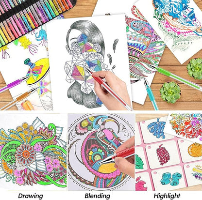 160 Pack Gel Pens for Adult Coloring Book, 80 Colors Gel Pens Colored with 80 Rifills, Glitter Gel Pens for Artists Drawing & Painting