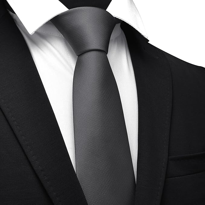 GUSLESON Classic New 3.15"（8cm） Men's Solid Color Necktie Wedding Business Tie + Gift Box