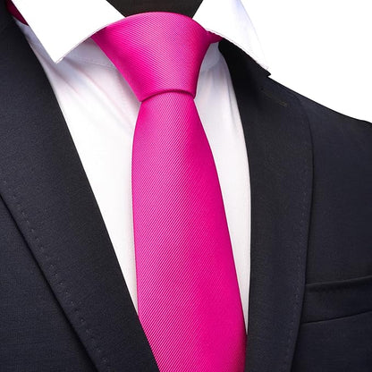 GUSLESON Classic New 3.15"（8cm） Men's Solid Color Necktie Wedding Business Tie + Gift Box
