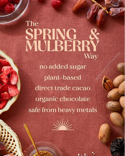 Spring & Mulberry Dark Chocolate Bars – Healthy Dark Chocolate, Date-Sweetened - Mint Leaf 12 Pack