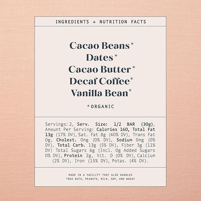 Spring & Mulberry Dark Chocolate Bars - Refined Sugar Free Dark Chocolate Sweetened with Dates - Coffee 12 Pack