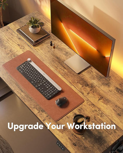 FEZIBO Electric Standing Desk, Height Adjustable Stand up Desk, 60 x 24 Inches Sit Stand Home Office Desk, Computer Desk, Rustic Brown