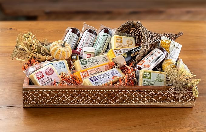 Farmers Market Gift Basket, Gluten Free, Keto, Paleo, Low Sodium, Zero Sugar, Genoa Salami, Christmas Charcuterie Board, Holiday Meat and Cheese Gift Basket, Ultimate Collection
