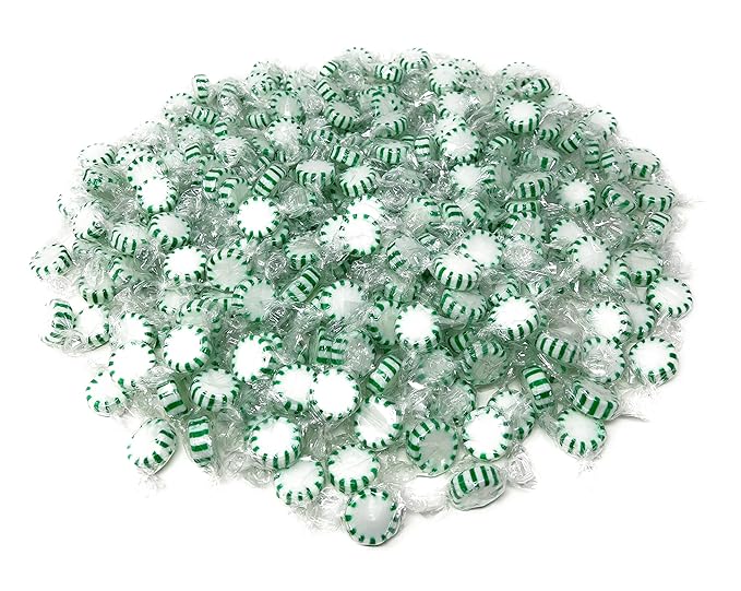 Holiday Spearmint Starlights Hard Candy Mints - 3 lbs - Spearmint Flavored Old School Disks Classic Hard Candies - American Vintage Candy Bulk Assortment - Individually Wrapped, 48 oz.