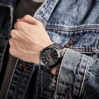 BUREI Men Watches Fashion Analog Stainless Steel Quartz Waterproof Watches,Gift for Men.