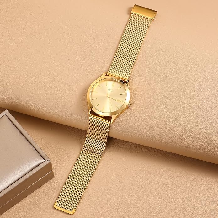 BUREI Men Watches Fashion Analog Stainless Steel Quartz Waterproof Watches,Gift for Men.