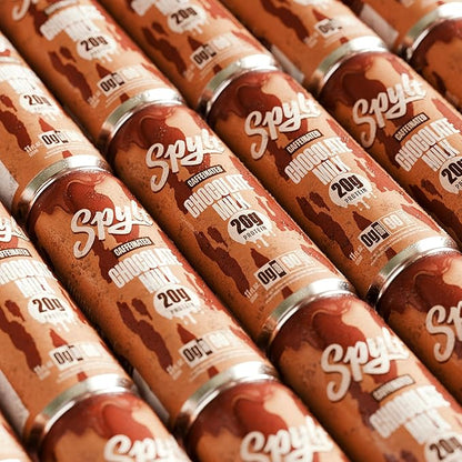 Spylt High Protein Chocolate Milk with 60mg Caffeine & 20g Protein - 90 Calories, Ready to Drink, Sugar Free, Lactose Free Milk, Perfect for Workout Recovery & Afternoon Pick Me Up - 12 Count