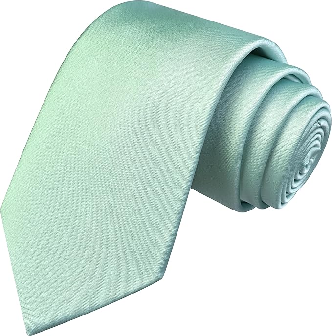 Branduce 3.15"（8cm） Mens Solid Satin Tie Pure Color Necktie for Business and Wedding + Gift Box