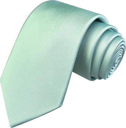 Branduce 3.15"（8cm） Mens Solid Satin Tie Pure Color Necktie for Business and Wedding + Gift Box