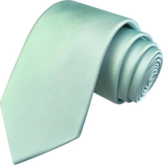 Branduce 3.15"（8cm） Mens Solid Satin Tie Pure Color Necktie for Business and Wedding + Gift Box