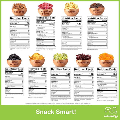 NUT CRAVINGS - Halloween Treats For Adults Dried Fruit & Mixed Nuts Gift Basket in Wooden Apple-Shaped Tray (9 Assortments) Holiday Xmas Christmas Food Arrangement, Healthy Snack Care Package,