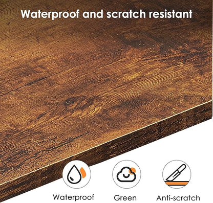 Need 63 Inch Large Computer Desk - Modern Simple Style Home Office Gaming Desk, Basic Writing Table for Study Student, Black Metal Frame, Rustic Brown