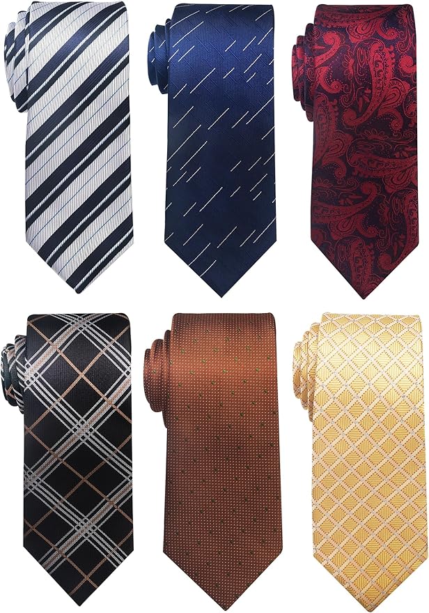 Tie For Men Necktie Woven Jacquard Neck Ties Set 6 PCS