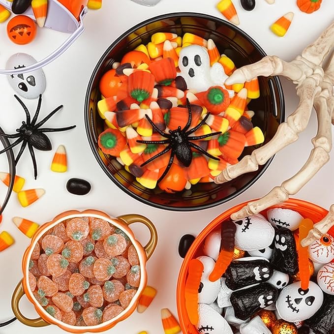 3 Flavor Variety Pack, Candy Corn (1.5 lbs), Autumn Mix (1 lb), Jelly Pumpkins (1 lb), Total 3.5 Lbs, Individually Wrapped, Festive Gift Tower