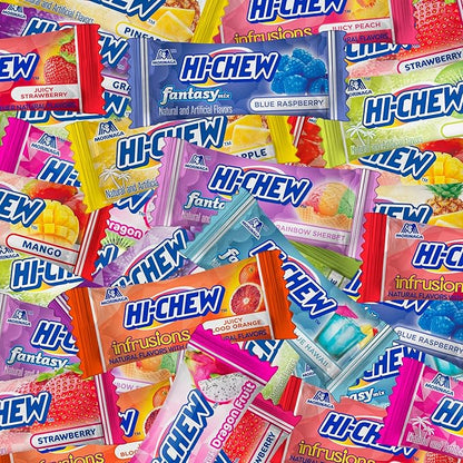 HI-CHEW Variety Mix Bulk, 220+ Pieces, 4 Stand Up Pouches - 13 Flavors Bulk, Sweet and Sour Chewy Candy, Unique Fun Soft - Immensely Juicy Fruity Flavors for Candy Treats & Sharing Treats