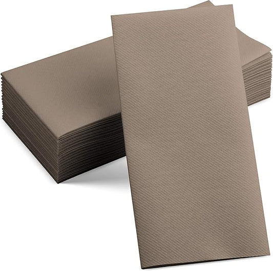 50-Pack Disposable Linen-Feel Beige Napkins, 12" x 17" Cloth-Like Paper Dinner Napkins For Wedding, Bathroom, Party Or Event