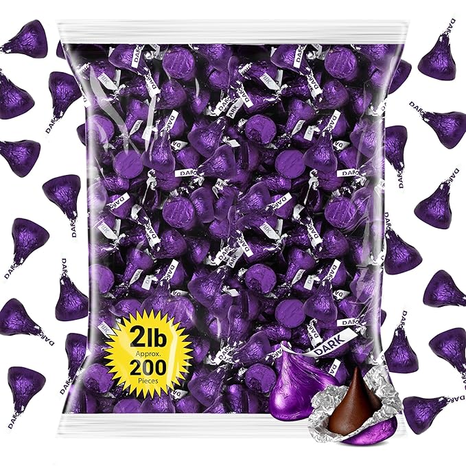 Kisses Special Dark Chocolate – Approx. 200 Pieces - Mildly Sweet Bulk Candy, Great for Christmas Parties, Stocking Stuffers & Office Treats, 2 lb Bag