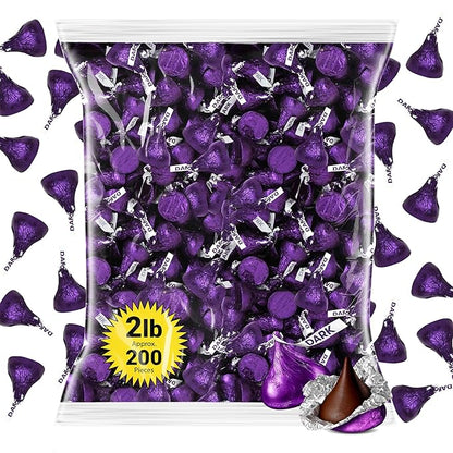 Kisses Special Dark Chocolate – Approx. 200 Pieces - Mildly Sweet Bulk Candy, Great for Christmas Parties, Stocking Stuffers & Office Treats, 2 lb Bag