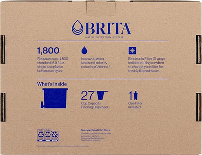 Brita UltraMax Large Water Dispenser with 1 BritaPlus Filter, 27 Cup, White (Package May Vary)