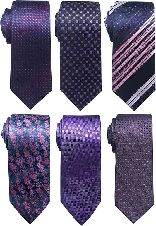 Tie For Men Necktie Woven Jacquard Neck Ties Set 6 PCS