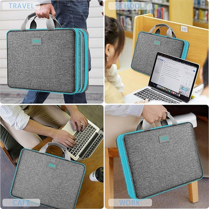 ZINZ Laptop Case 15 15.6 16 inch Sleeve, Expandable Computer Hand Bag with Multi-pockets Compatible with MacBook Pro 16 inch M4/M3/M2/M1, MacBook Air/Pro 15 inch and 15-16 inch Notebooks，DG01BL01