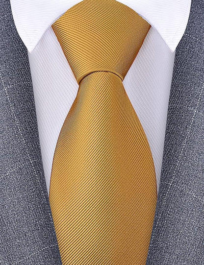 Branduce 3.15"（8cm） Men's Solid Color Formal Woven Necktie + Gift Box
