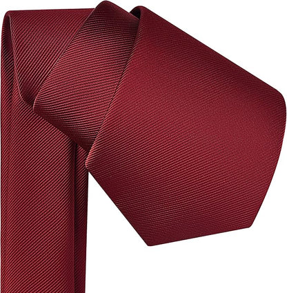 Branduce 3.15"（8cm） Men's Solid Color Formal Woven Necktie + Gift Box