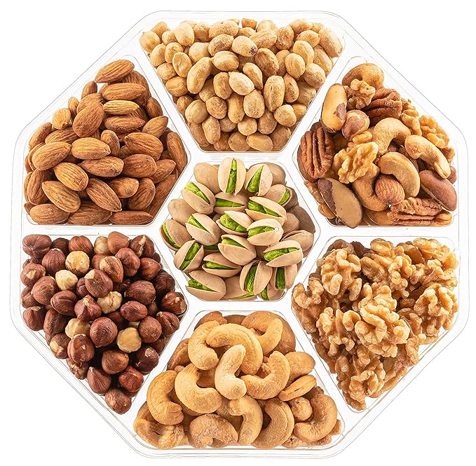 Nuts Gift Basket - Extra Large Assortment of Sweet & Roasted Salted Gourmet Nuts - Assorted Food Gift Box for Birthday, Family, Sympathy, Men & Women.