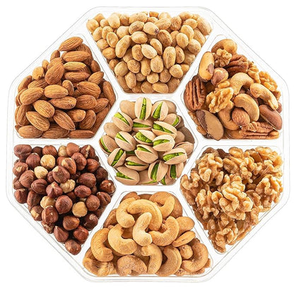 Nuts Gift Basket - Extra Large Assortment of Sweet & Roasted Salted Gourmet Nuts - Assorted Food Gift Box for Birthday, Family, Sympathy, Men & Women.