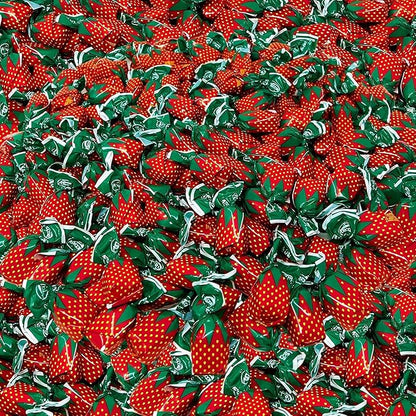 Strawberry Hard Candy Filled With Real Fruit Pulp - 1 lbs - Strawberry Flavored Bon Bons Filled with Real Strawberry Pulp - American Vintage Candy Snack Assortment - Individually Wrapped, 16 oz.