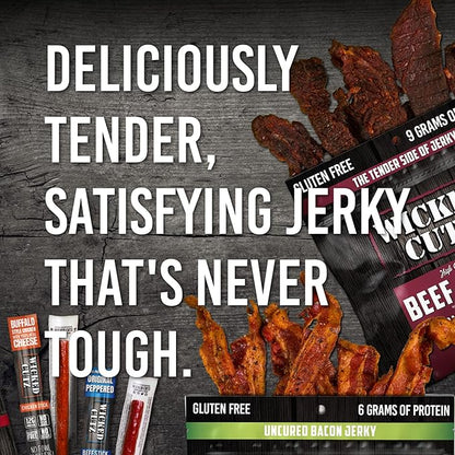 Wicked Cutz Orange Teriyaki Beef Jerky, 24g Protein Per Bag, Tender & Easy to Chew Alternative to Teriyaki Beef Sticks, USA Made High Protein Carnivore Snacks (2 Bags)