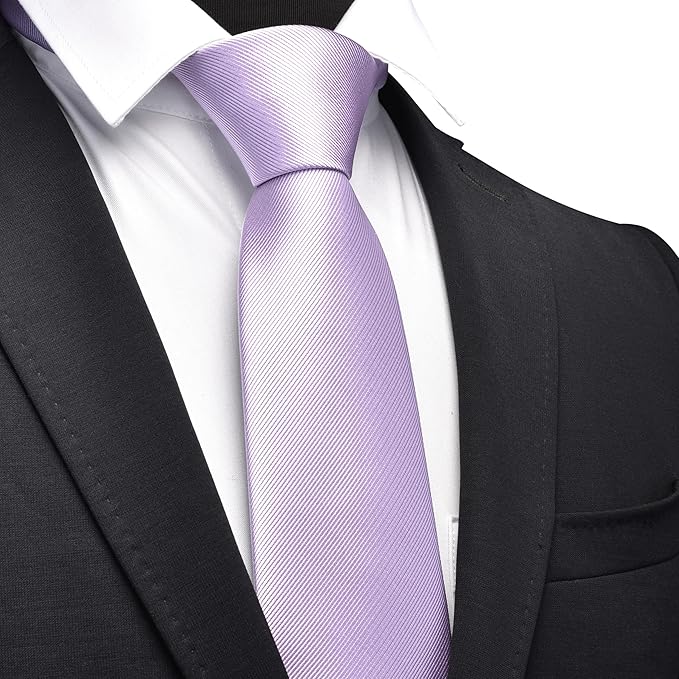 GUSLESON Classic New 3.15"（8cm） Men's Solid Color Necktie Wedding Business Tie + Gift Box