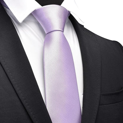 GUSLESON Classic New 3.15"（8cm） Men's Solid Color Necktie Wedding Business Tie + Gift Box