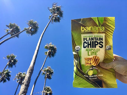 Barnana Organic Plantain Chips - Acapulco Lime - 5 Ounce, 3 Pack Plantains - Barnana Salty, Crunchy, Thick Sliced Snack - Best Chip For Your Everyday Life - Cooked in Premium Coconut Oil