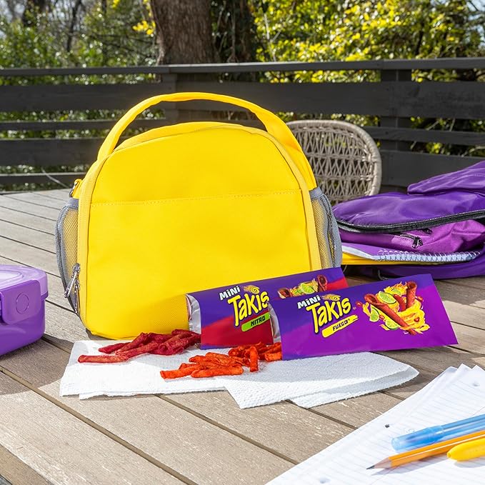 Takis Mini 25PK Bite Size Variety Pack, Assorted Flavored Mixed Rolled Tortilla Chips – (15) Fuego Mini (10) Nitro Mini