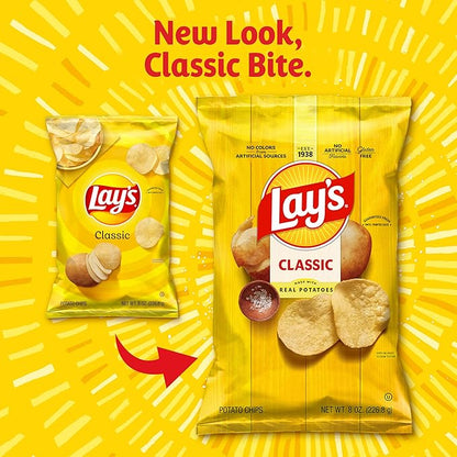 Lay's Potato Chips, Classic, 1 Ounce (Pack of 40)