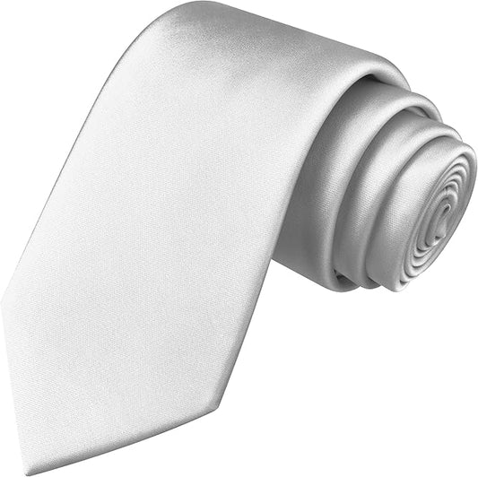 Branduce 3.15"（8cm） Mens Solid Satin Tie Pure Color Necktie for Business and Wedding + Gift Box