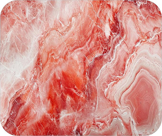 Red Marble Agate Mouse Pad Mat Mousepad for Desk Computer Laptop PC Gaming Home or Office Gift Marbled Abstract (Red MP52)