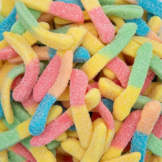 Neon Sour Gummy Worms | 2-Pound Pack | Assorted Fruit Flavored Candy | Soft and Chewy Sour Candy Bulk | Colorful Gummies for Party Favors and Goody Bags