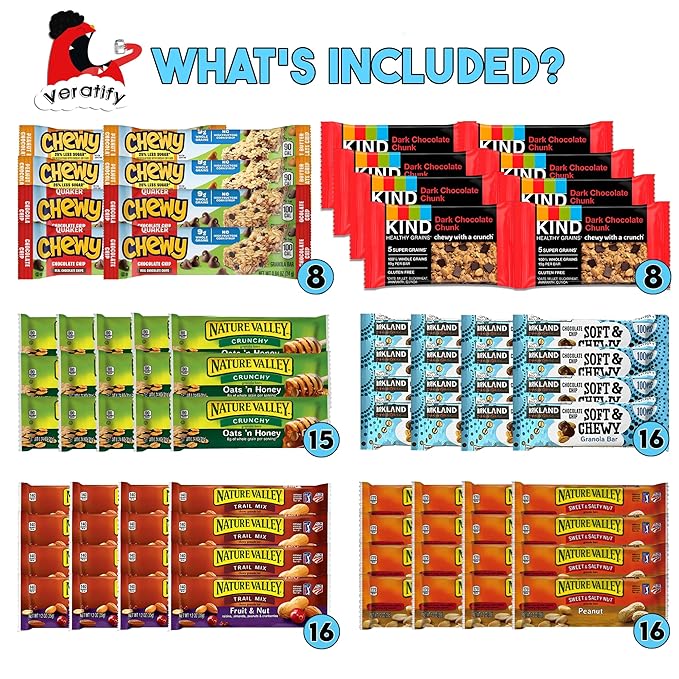 Healthy Snacks (Basket 114 Count) Healthy Snacks & Snacks Gift Variety Package Gift Arrangement Perfect for Men, Women, Adults, Office, School, College, Work, Employee Appreciation - Gift Basket