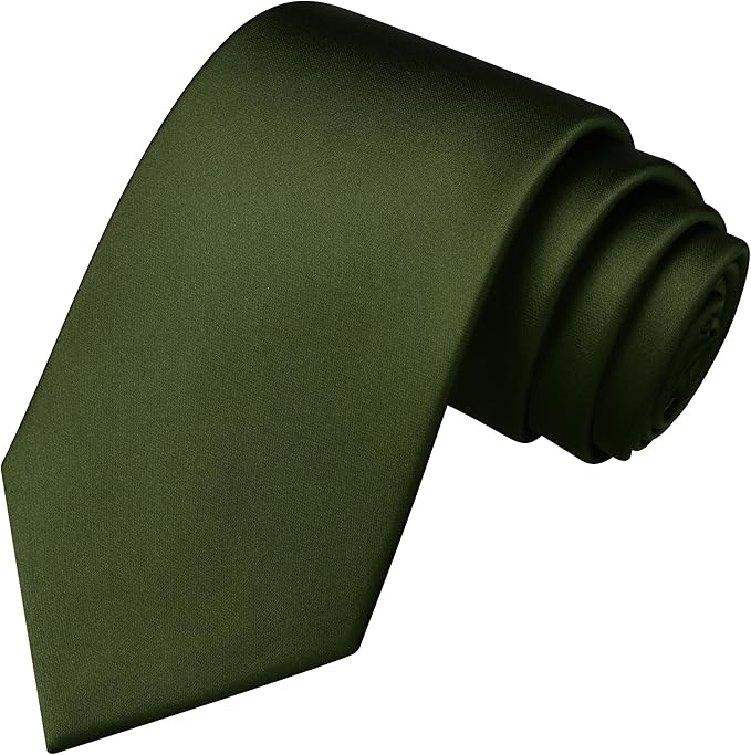 Branduce 3.15"（8cm） Mens Solid Satin Tie Pure Color Necktie for Business and Wedding + Gift Box