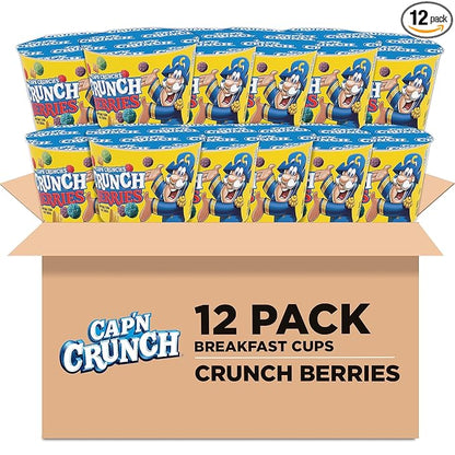 Cap'n Crunch Breakfast Cereal, Crunchberries, 1.3 Ounce (Pack of 12)