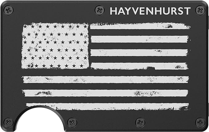 Hayvenhurst Wallet For Men - Reinvented Design Men's Wallet - Slim, Minimalistic & Seamless, Blocks RFID Scanners, Holds 12 Cards & Has a Money Clip (Patriot)