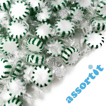 Holiday Spearmint Starlights Hard Candy Mints - 3 lbs - Spearmint Flavored Old School Disks Classic Hard Candies - American Vintage Candy Bulk Assortment - Individually Wrapped, 48 oz.