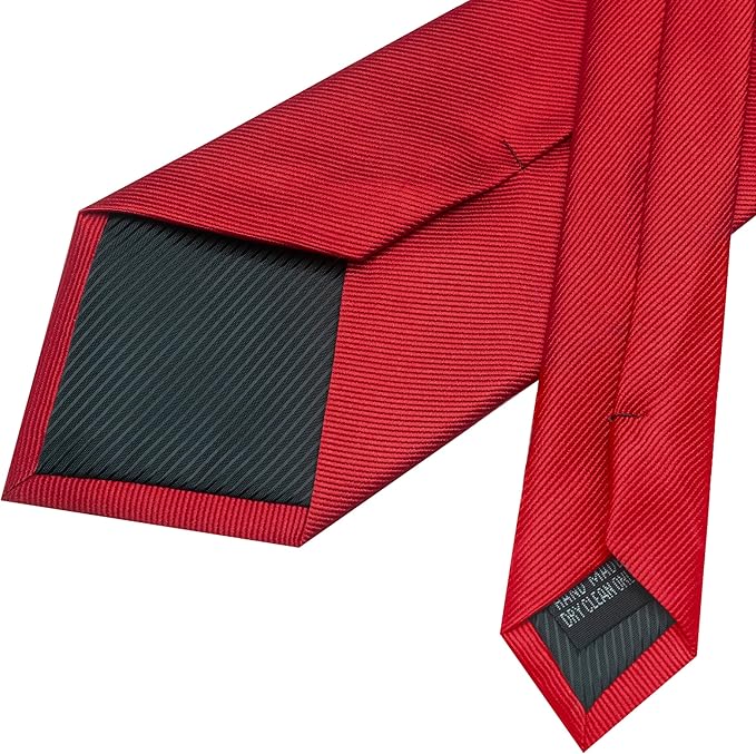 JEMYGINS Formal Necktie Solid Color Tie and Pocket Square with Tie Clip Lapel Pin Sets for Men 4PCS