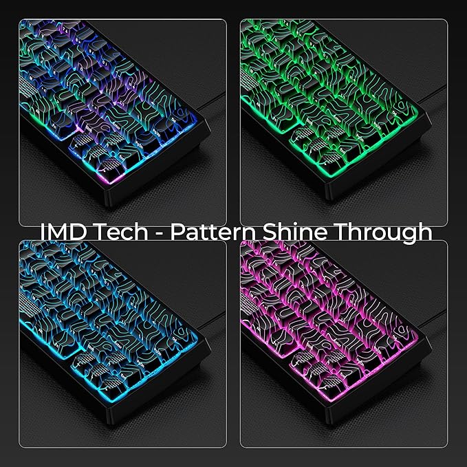 XVX M67 60% Keyboard with IMD Keycaps, QMK/VIA Topographic Gaming Keyboard, Wired Mechanical Key Board, RGB Custom Gasket Hot Swappable, for Windows & Mac, Interstellar Black