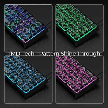 XVX M67 60% Keyboard with IMD Keycaps, QMK/VIA Topographic Gaming Keyboard, Wired Mechanical Key Board, RGB Custom Gasket Hot Swappable, for Windows & Mac, Interstellar Black