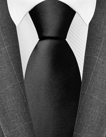 Branduce 3.15"（8cm） Men's Solid Color Formal Woven Necktie + Gift Box