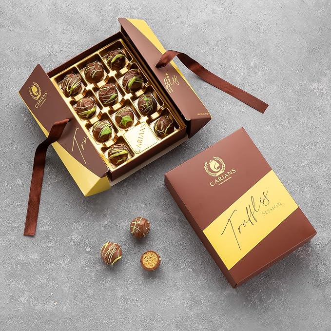 CARIANS Assorted Dubai Chocolate Truffles Box, Dubai Chocolate Candy with Pistachio and Kunafa, Box of Candy, Luxury Premium Gourmet, Great for Gift Giving, Christmas, Thanksgiving, Anniversary
